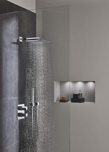 GROHE Euphoria Cube 150 Perfectly square Head shower with 1 spray Silver