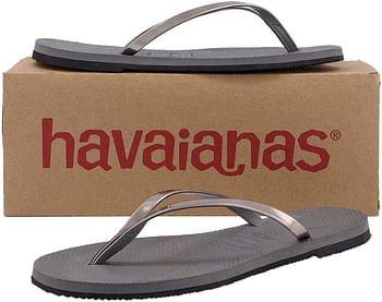 Havaianas Women's You Metallic Sandals, Stylish for City and Beach, Rubber, Waterproof, Lightweight, Slip-Proof 39-40 EU