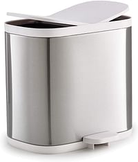 Joseph Joseph 70520 Split Steel Recycling Waste Bin 1.6 gallon/6 liter Stainless Steel - Grey, White