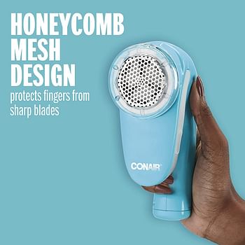 Conair Fabric Shaver - Fuzz Remover, Lint Remover, Battery Operated Fabric Shaver, Blue