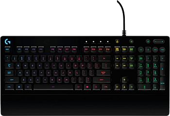 Logitech G213 Prodigy Gaming Keyboard, LIGHTSYNC RGB Backlit Keys, Spill-Resistant, Customizable Keys, Dedicated Multi-Media Keys, QWERTY UK Layout - Black