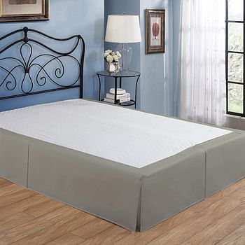 Levinsohn Never Lift Your Mattress Classic 14” Drop Length Pleated Styling King FRE24514SILV04/Soft Silver/King