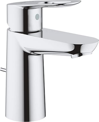 GROHE Bathroom Fixtures, Standart Spout Basin Mixer with Pop-up Waste - Bauloop Collection, 23335000-silver