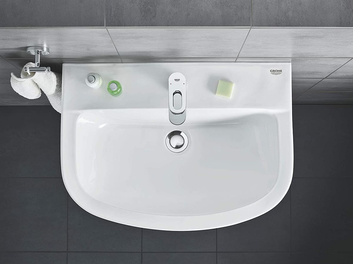 GROHE Bathroom Fixtures, Standart Spout Basin Mixer with Pop-up Waste - Bauloop Collection, 23335000-silver