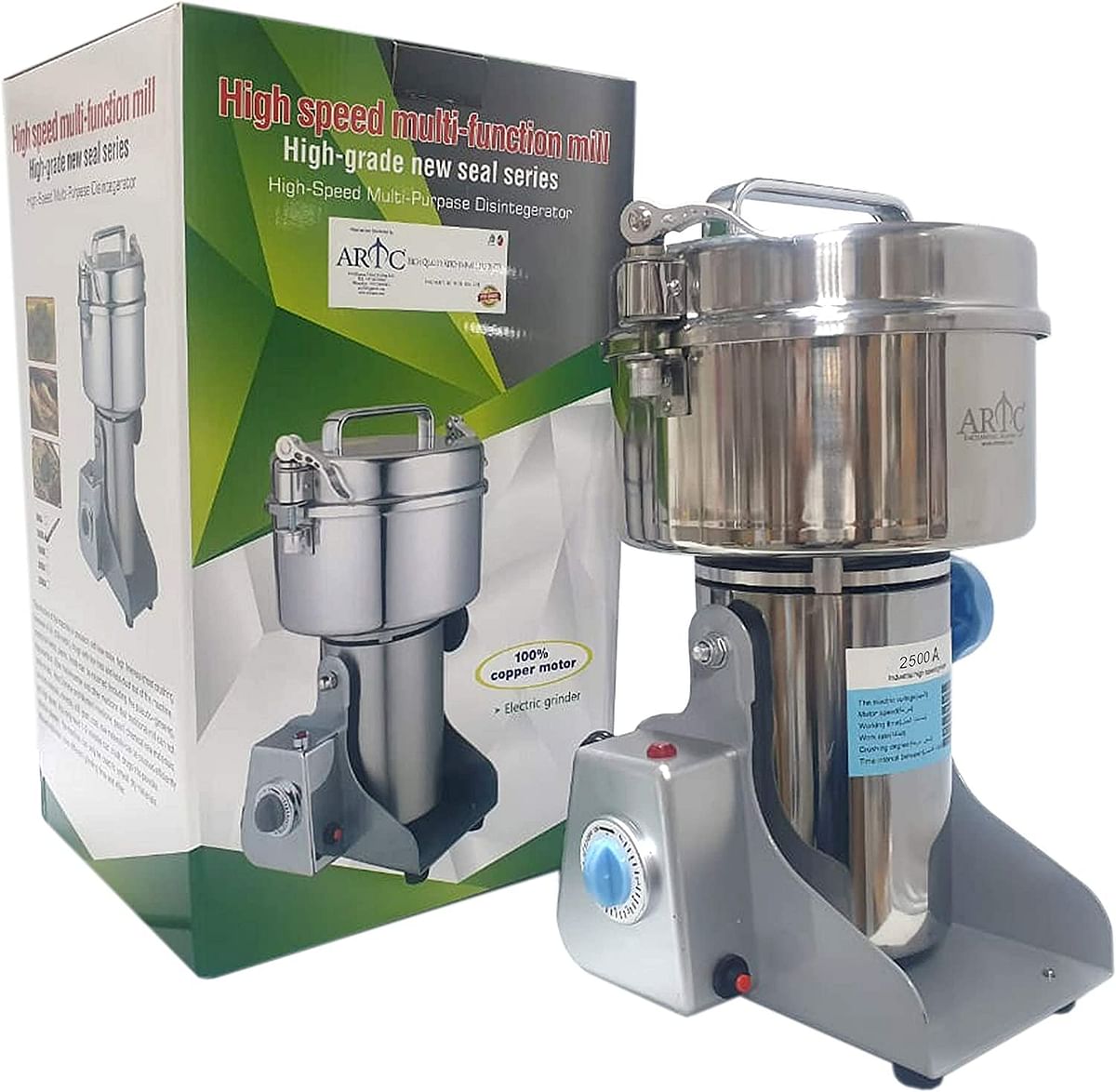 Grinder Mill Machine Swing Grinder, Stainless Steel Grinder, Ultra-Fine Grinder For Home Kitchen, Hospital, Clinic, Spice Shop (2500g)