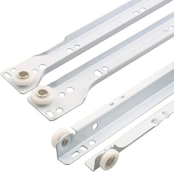 Royal Apex Cabinet Rails Drawer Track Slides For Computer Table Clothing Cabinets With Wheels White Color (14 inch)