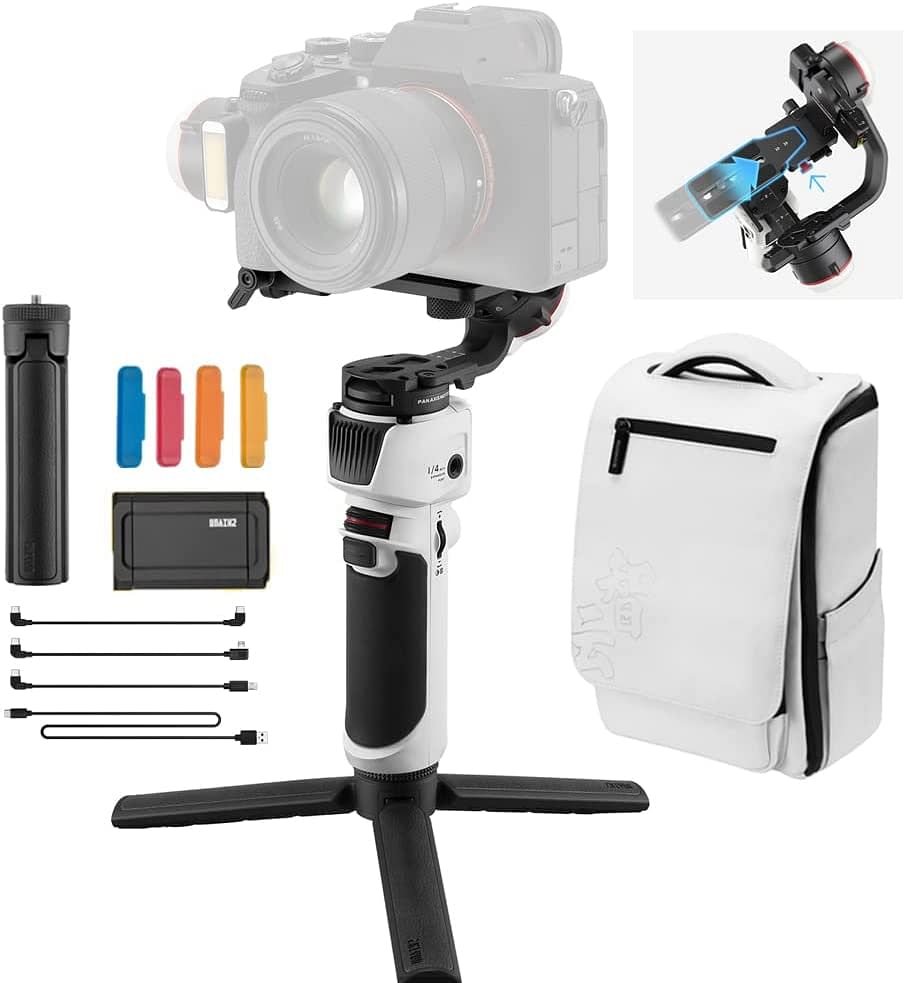 zhi yun Zhiyun Crane M3 Combo, Handheld 3-Axis Gimbal Stabilizer Compatible w/ Mirrorless Camera Smartphone Action Cams,Tripod Phone Clip Included /Multicolor/One Size(28 x 7.5 x 15.7 centimeters)