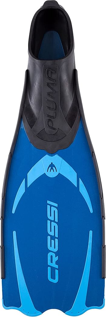 Cressi Adult Snorkeling Full Foot Pocket Fins Made with Advanced Technology - Pluma: Made in Italy Blue-Azure