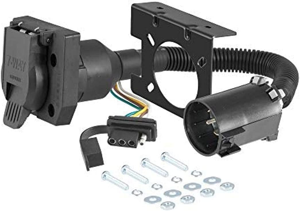CURT 55774 Dual-Output Vehicle-Side 7-Pin, 4-Pin Connectors, Factory Tow Package and USCAR Socket Required Multicolor