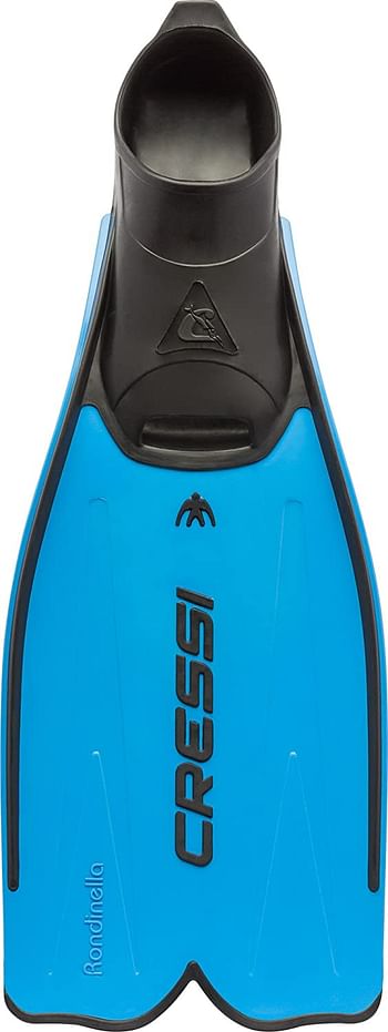 Cressi Adult Snorkeling Full Foot Pocket Fins - Good Thrust, Light Fin - Rondinella: Designed and Made in Italy Aquamarine/Size 41-42