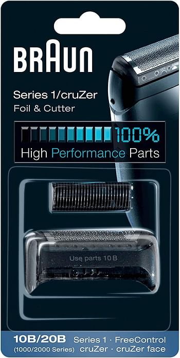 Braun Shaver Replacement Part 10B/20B Black - Compatible with cruZer and Series 1 shavers