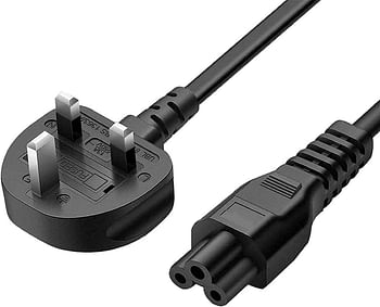 eWINNER Laptop Power Cable - UK plug to C5 3 pin Laptop power lead 1.5M Black