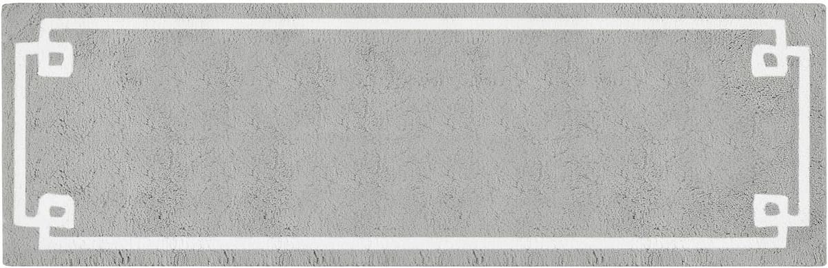 Madison Park Evan 100% Cotton Medium Pile Tufted Ultra Soft Water Absorbent-Fast Drying Washable Bath Mat Luxury Solid Color Rugs for Tub Shower Room and Bathroom 24x72 Grey