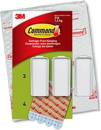 Command Large Canvas Hangers, Indoor Use, 3-Hooks, 4-Strips, Decorate Damage-Free
