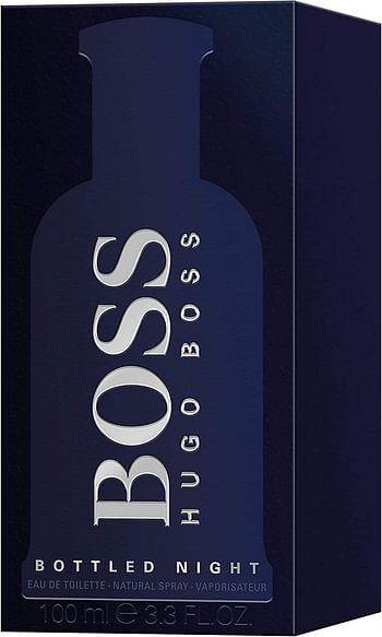 Hugo Boss Bottled Night - Eau de Toilette For Men, 100 ml, Blue Pack