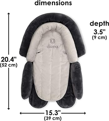 Diono Cuddle Soft 2-in-1 Baby Head Neck Body Support Pillow for Newborn Baby Super Soft Car Seat Insert Cushion, Perfect for Infant Car Seats, Convertible Car Seats, Strollers,Cuddle Soft Gray-Artic , /Cuddle Soft/Gray-Artic/ONE SIZE