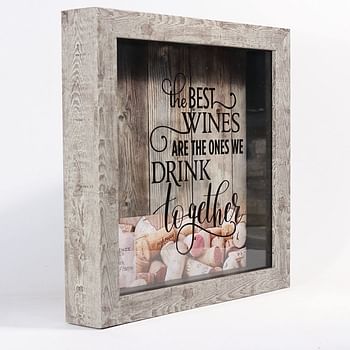 Lawrence Frames Birch 10X10 Weathered Shadow Box Wine Cork Holder