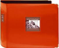 Pioneer T-12JF/CO T-12JF/CO Sewn Leatherette 3-Ring Binder 12"X12"-Bright Orange