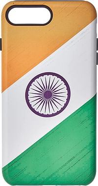 جراب صلب بطبقة مزدوجة لهاتف Apple iPhone 8 Plus / 7 Plus من Stylizedd بلمسة نهائية غير لامعة - علم الهند - متعدد الألوان