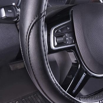 Leatherette Steering Wheel Cover, 15″, Black