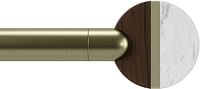Umbra Lolly Modern 1 Curtain Rod, Includes 2 Matching Finials, Brackets & Hardware, 36 to 72-Inch, Brushed Brass, Polished copper