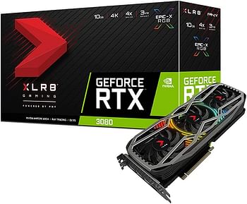 PNY NVIDIA GeForce RTX 3080 10GB XLR8 Gaming REVEL EPIC-X RGB Triple Fan Edition VCG308010TFXPPB Multi color