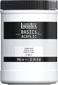 Liquitex BASICS Acrylic Paint, 32-oz jar, Titanium White