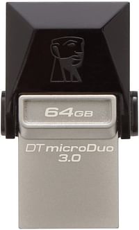 Kingston Digital 64Gb Data Traveler Micro Duo Usb 3.0 Micro Usb Otg (Dtduo3/64Gb) - Black