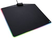 لوحة ماوس صلبة من كورسير MM800 RGB Polaris (إضاءة RGB 15 منطقة، سطح قليل الاحتكاك ذو نسيج صغير مضغوط، منفذ USB مدمج، 350 × 260 × 5 مم) - أسود