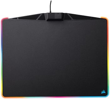 Corsair MM800 RGB Polaris Hard Surface Mousepad (15 Zone RGB Lighting, Low Friction Micro-Textured Surface, Built-In USB Pass-through Port, 350 x 260 x 5 mm) - Black