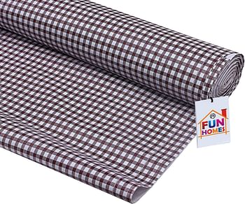 Fun Homes Checkered Design PVC Wardrobe Kitchen Drawer Cupboard Cabinet Shelf Mat, Shelf Liner 10 Mtr (Maroon)