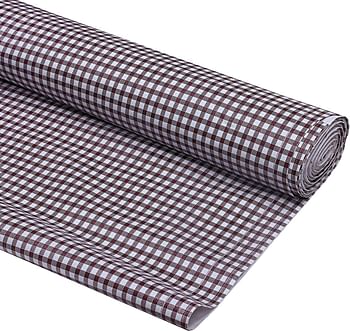 Fun Homes Checkered Design PVC Wardrobe Kitchen Drawer Cupboard Cabinet Shelf Mat, Shelf Liner 10 Mtr (Maroon)