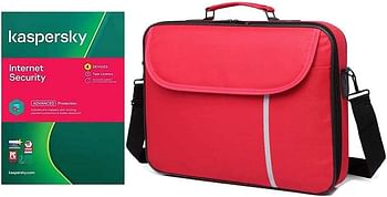 Laptop bag, Datazone shoulder bag 14.1 inch Red with Kaspersky Internet Security 4 Devices With 1 Year License 2021