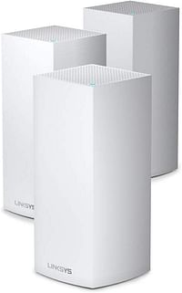 Linksys MX12600 Velop Tri-Band Whole Home Mesh WiFi 6 System (AX4200) WiFi Router/Extender for Seamless Coverage of up to 9000 sq ft / 830 sqm and 3.5x Faster Speed for 120+ devices, 3-Pack, White)