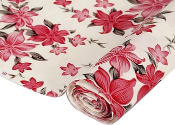 Fun Homes Flower Print PVC Wardrobe Kitchen Drawer Cupboard Cabinet Shelf Mat, Shelf Liner 5 Mtr (Pink), (Model: FSHOME010723)