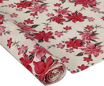 Fun Homes Flower Print PVC Wardrobe Kitchen Drawer Cupboard Cabinet Shelf Mat, Shelf Liner 5 Mtr (Pink), (Model: FSHOME010723)