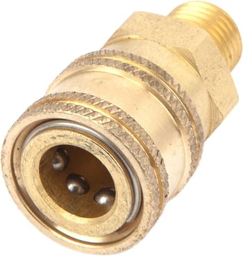 Forney 75126 Quick Coupler Male Socket, 1/4inch M-NPT, 5,500 PSI/Brass/0.25 Inch