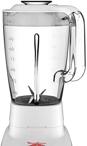 MOULINEX Uno 1.5 Litre Blender with 2 accessories, 450 Watts, White, Plastic, LM2B3127 Perfect mix/White