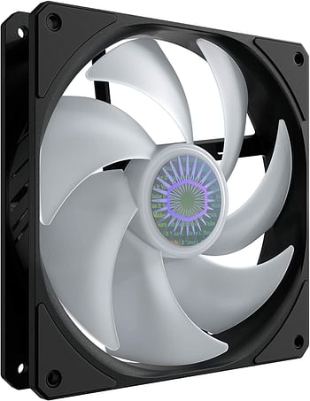 Cooler Master SickleFlow 140 V2 ARGB Square Frame Fan, ARGB 3-Pin Customizable LEDs Air Balance Curve Blade Sealed Bearing 140mm PWM Control for Computer Case & Liquid Radiator Multicolor