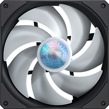 Cooler Master SickleFlow 140 V2 ARGB Square Frame Fan, ARGB 3-Pin Customizable LEDs Air Balance Curve Blade Sealed Bearing 140mm PWM Control for Computer Case & Liquid Radiator Multicolor