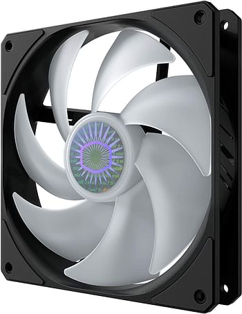 Cooler Master SickleFlow 140 V2 ARGB Square Frame Fan, ARGB 3-Pin Customizable LEDs Air Balance Curve Blade Sealed Bearing 140mm PWM Control for Computer Case & Liquid Radiator Multicolor