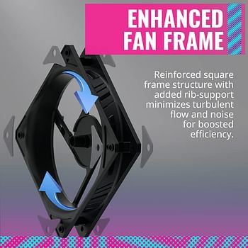 Cooler Master SickleFlow 140 V2 ARGB Square Frame Fan, ARGB 3-Pin Customizable LEDs Air Balance Curve Blade Sealed Bearing 140mm PWM Control for Computer Case & Liquid Radiator Multicolor