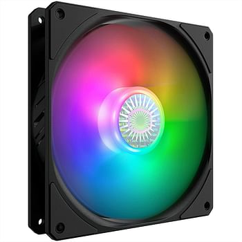 Cooler Master SickleFlow 140 V2 ARGB Square Frame Fan, ARGB 3-Pin Customizable LEDs Air Balance Curve Blade Sealed Bearing 140mm PWM Control for Computer Case & Liquid Radiator Multicolor