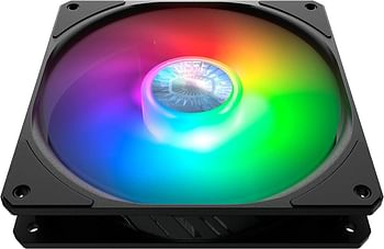 Cooler Master SickleFlow 140 V2 ARGB Square Frame Fan, ARGB 3-Pin Customizable LEDs Air Balance Curve Blade Sealed Bearing 140mm PWM Control for Computer Case & Liquid Radiator Multicolor