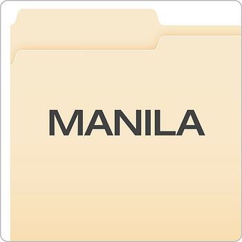 Pendaflex File Folders, Legal Size, Manila, 1/3 Cut, 100/BX (753 1/3)