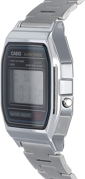 Casio Men's Grey Dial Stainless Steel Band Watch - A158WA-1DF One Size