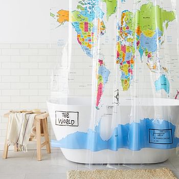 SKL Home The World Shower Curtain, Multi /One Size