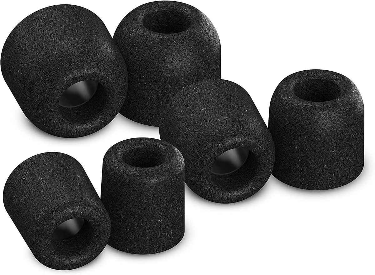 Comply Isolation T-400 Memory Foam Earphone Tips, Noise Cancelling Soft Replacement Earbud Tips, Secure Fit (S/M/L, 3 Pair), 17-40200-11, Black