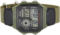 Casio Men's Digital Dial Stainless Steel Band Watch - Grey, Green