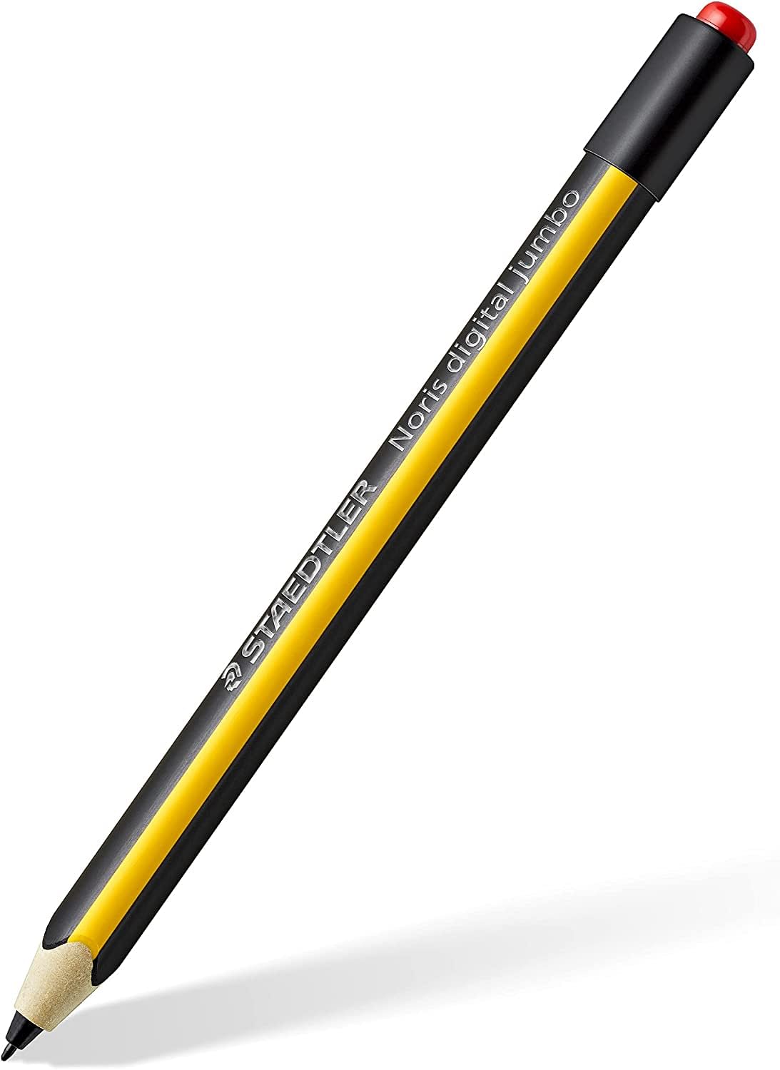 STAEDTLER Noris digital jumbo 180J 22. EMR Stylus with soft digital eraser. For digital writing, drawing and erasing on EMR equipped displays, yellow-black (check the compatibility list)